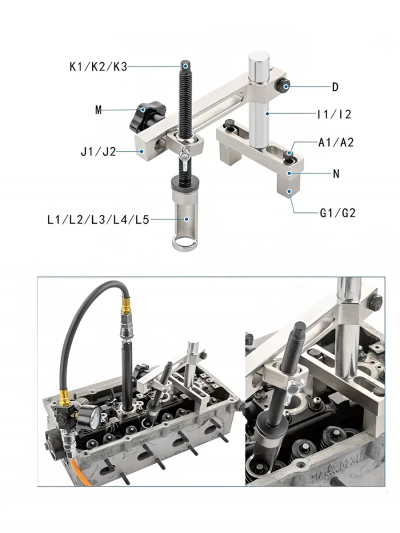 Набор для рассухаривания клапанов без снятия ГБЦ IronFix VC-33, 33 инструмента-2